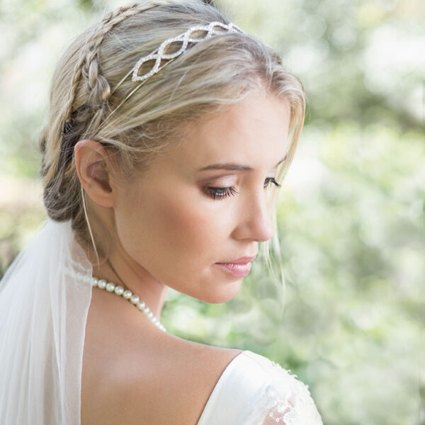 Crystal headband in a weave design, versatile to fit the flowergirl or junior bridesmaid or bride.