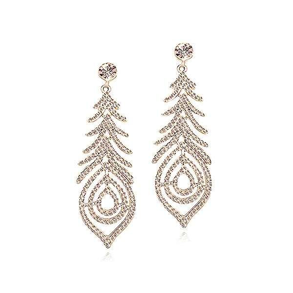 Long drop golden earrings