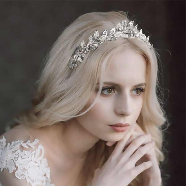 Silver leaf headband