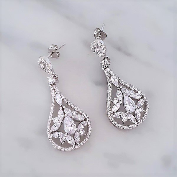 Halo bridal and event earrings