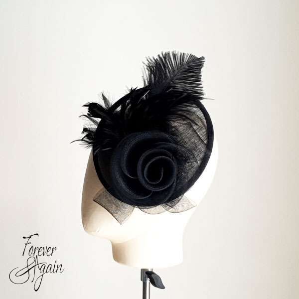 Black cocktail hat
