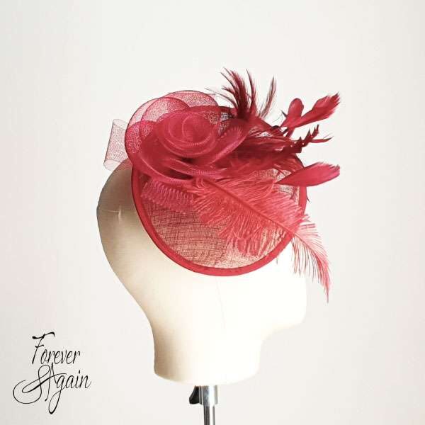 Burgundy fascinator
