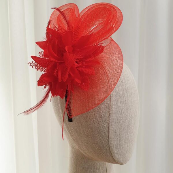 red fascinator