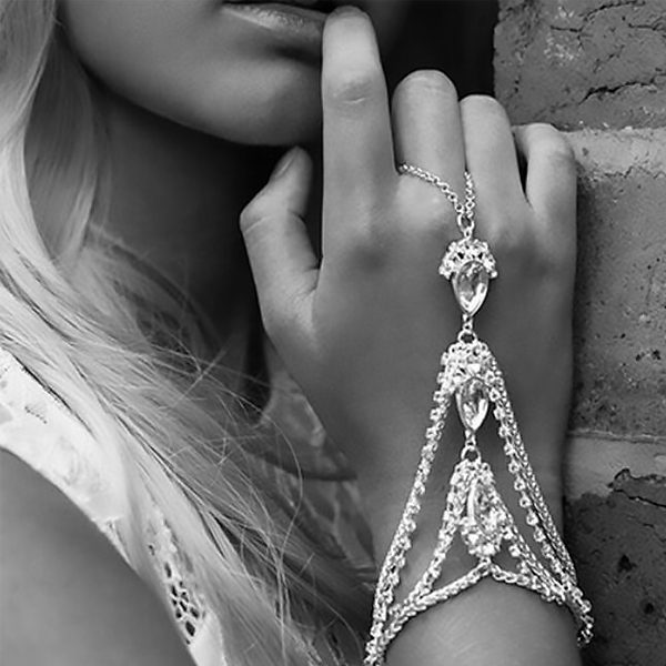 Bohemian artisan inspired hand bracelet