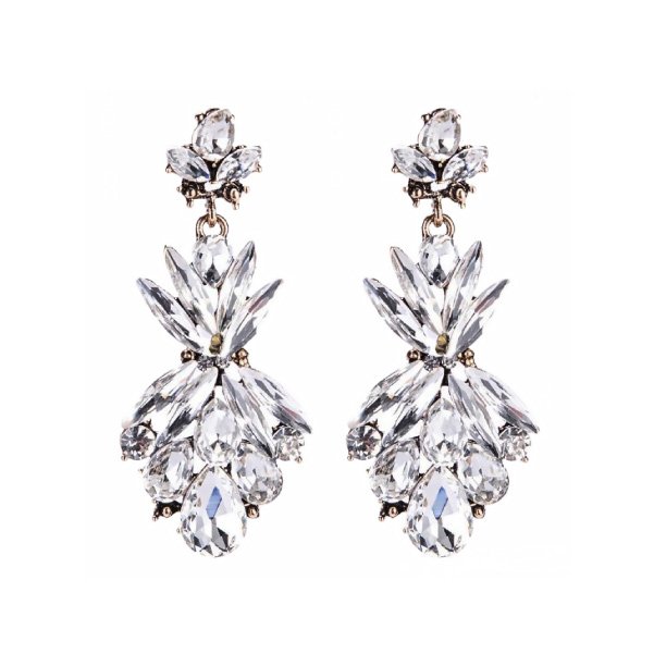 Long drop crystal earrings