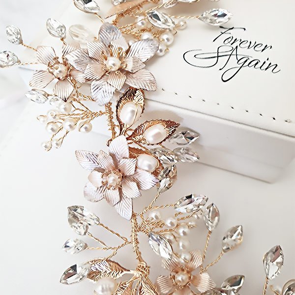 Rose and Gold Hair vine