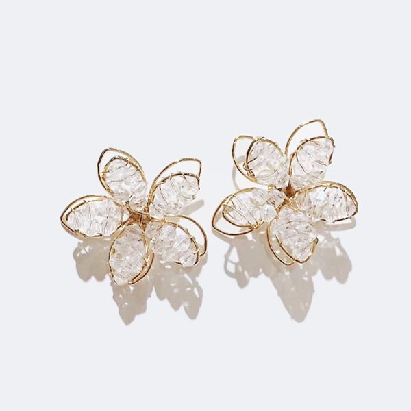 Floral crystal earrings