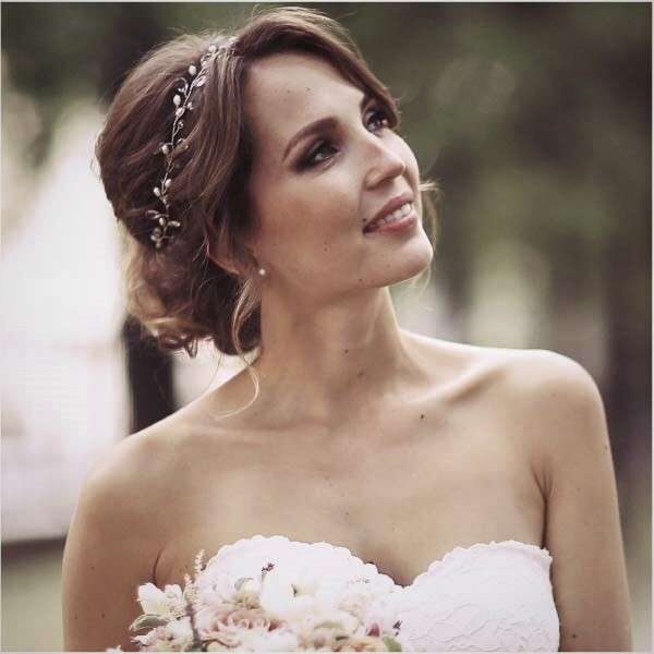 Swarovski crystal and pearl hairvine