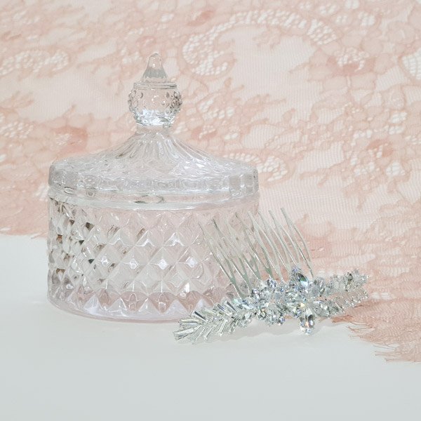 Silver crystal haircomb